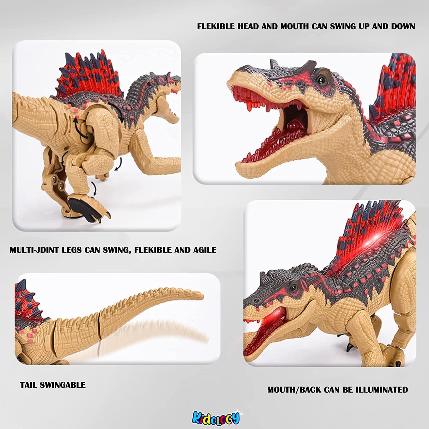 Kidology Walking and Roaring Remote Control Dinosaur Toy with
